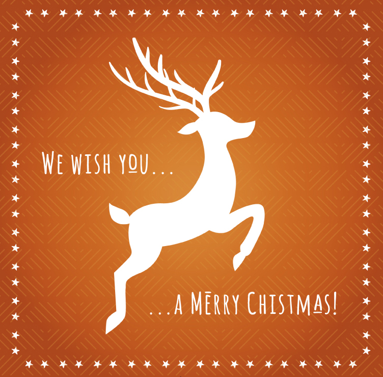 White Christmas elk vector material