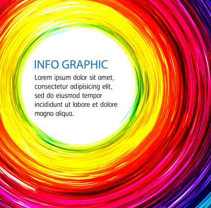 Colorful watercolor circle background vector material