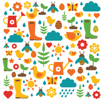 Fresh gardening cartoon seamless background vector
