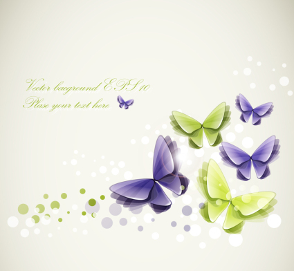 Color abstract butterfly vector material
