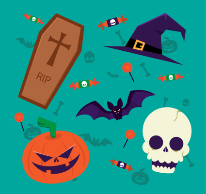 8 exquisite Halloween element vector