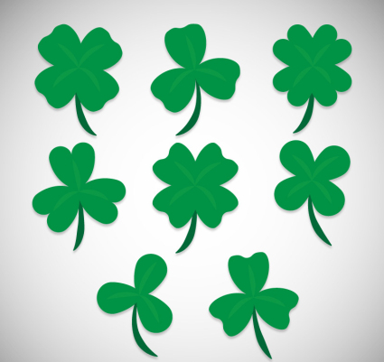 8 green clover clover Vector material