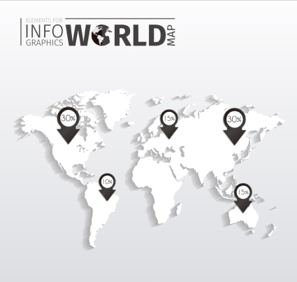 White map information map element vector material