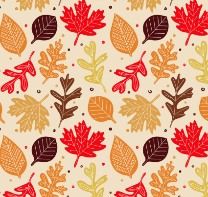 Colored autumn leaves seamless background vector material