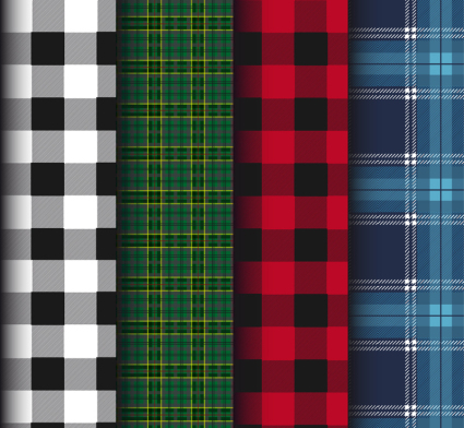 4 Creative Plaid seamless background vector