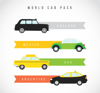 4 taxi decoration banner vector