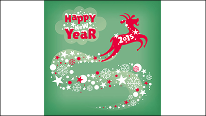 Creative New Year Year of the Goat snowflake card vector material