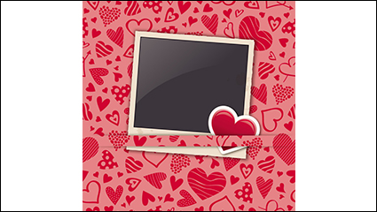 Retro love frame design vector material