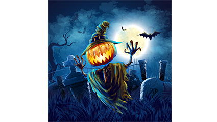 Halloween Pumpkin Man Tombstone and vector material