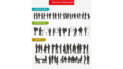 30, business people silhouette vector material
