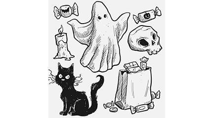 7 of painted Halloween element vector material