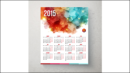 2015 Dream hexagon calendar vector material