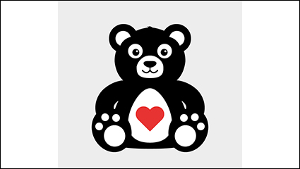 Cartoon love teddy bear vector material