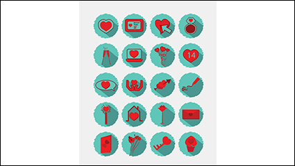 20 paragraph Love element icon vector material