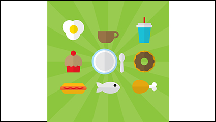 9 flat food icon vector material