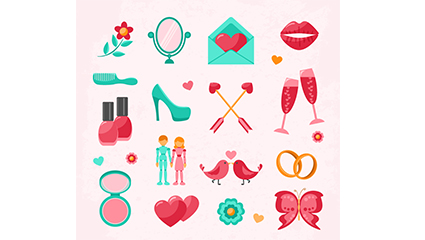 16 models fresh wedding icon vector material
