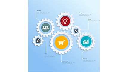 Creative business gear illustration vector map