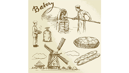 6 hand-drawn element vector material Bakery