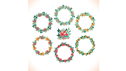 6 models of water color design vector map