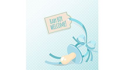 Blue baby pacifier Vector material