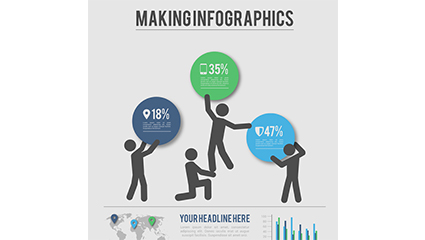 Business marketing information map vector material