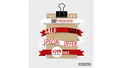 4 paper promotional ribbon vector map