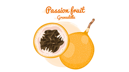 Yellow passion fruit vector material