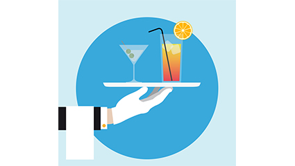End drinks waiter arm vector material