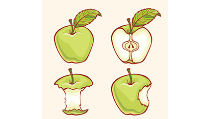 4 Vector design of green apple painting