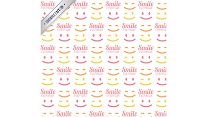 Colored smiley face seamless background vector