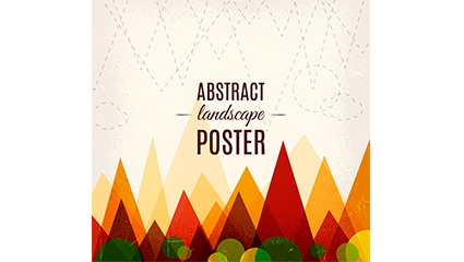 Abstract mountain scenery vector material