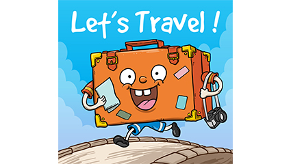 Cartoon running suitcase vector material