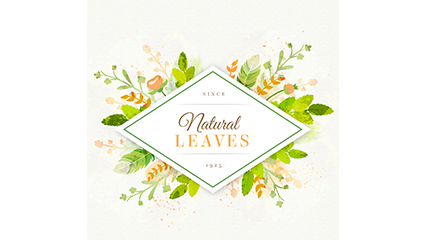 Fresh leaves decorative label vector material