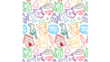 Painted Pet seamless background vector elements
