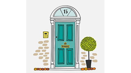 Creative Painted door illustrator vector material