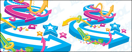 The colorful three-dimensional arrow round