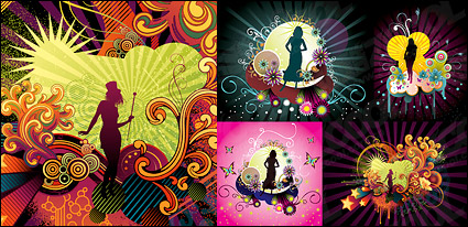 pattern of female silhouette