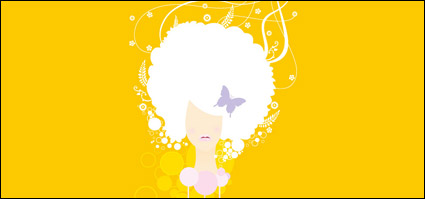 Explosion woman in the first vector material