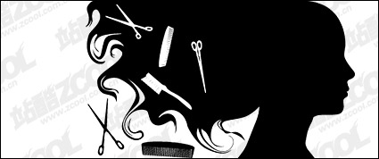 Hair theme vector material