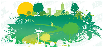 Green homes vector material