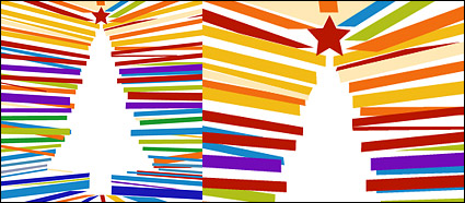 Colorful Christmas tree lines spell vector material