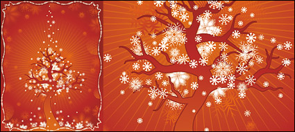 Winter trees and snow vector material