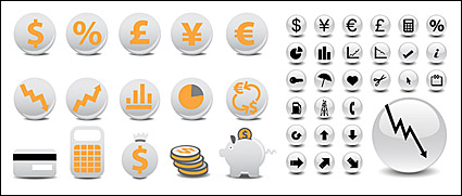 round financial icon vector material