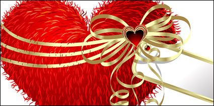 Vector heart plush material