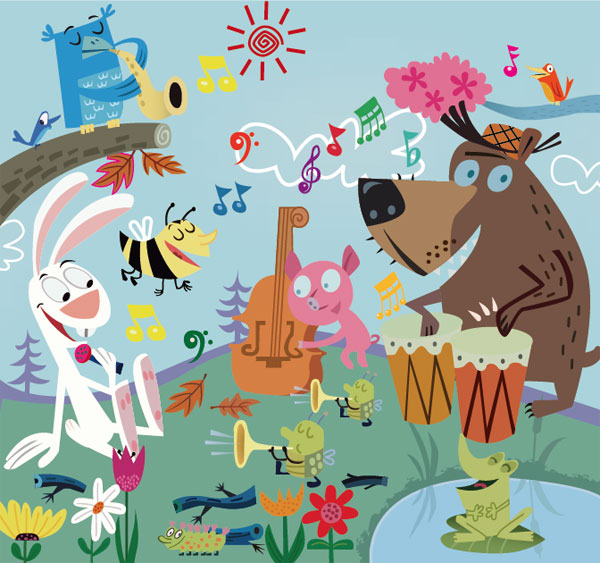 Animal Concert Vector material