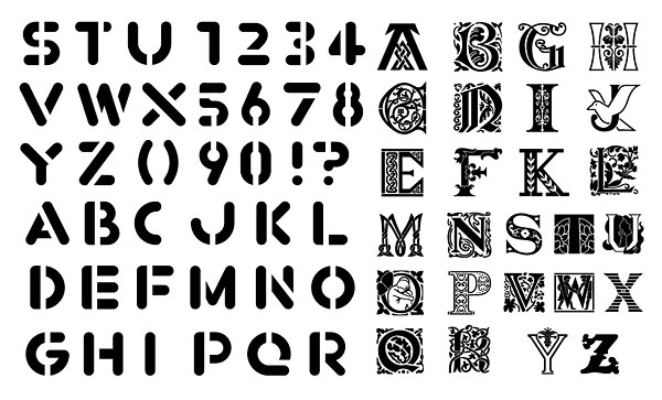 English letters, numbers