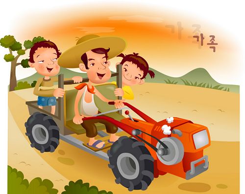 iClickart Cartoon Family illustrator vector material -4