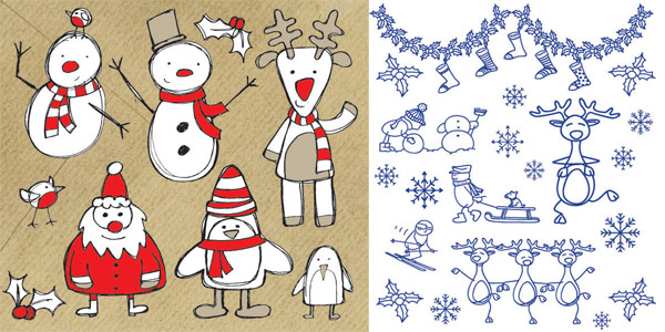 Elk, socks, bib, scarf, ski, decoration vector��