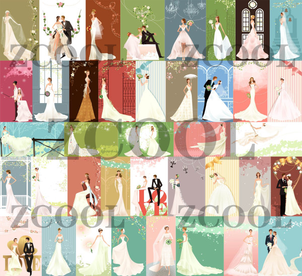 40 Zhang Meili's wedding bride vector material