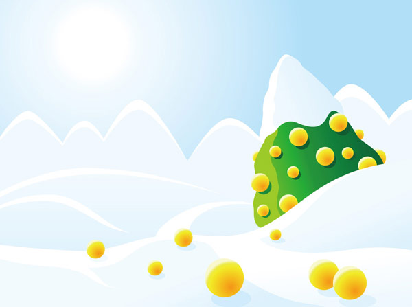 Cartoon Snowscape Vector